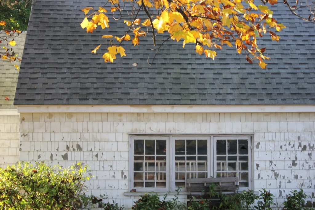 Pennsylvania home with rain gutters prepared for fall
